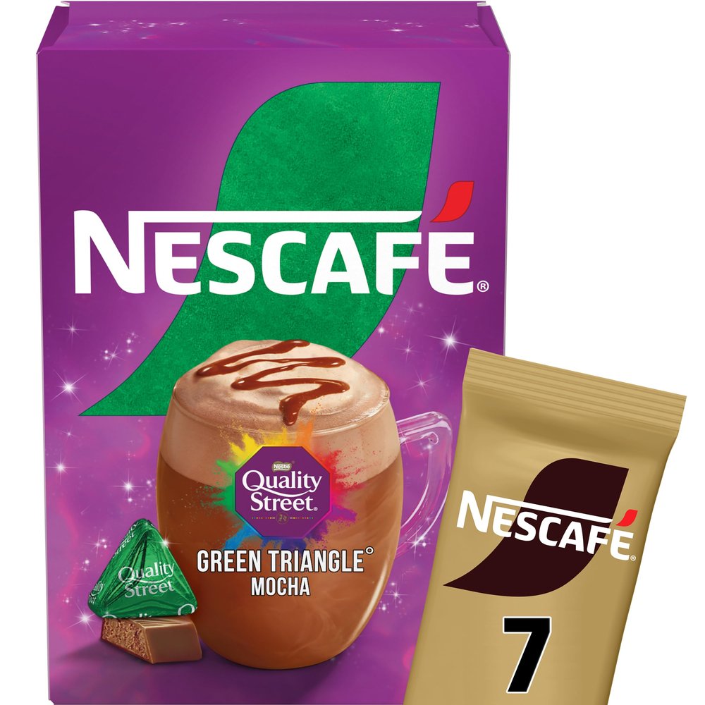 NESCAF Nescafe Green Triangle Quality Street Mocha 7 x 19g Sachets, 100% Responsibly Sourced Coffee