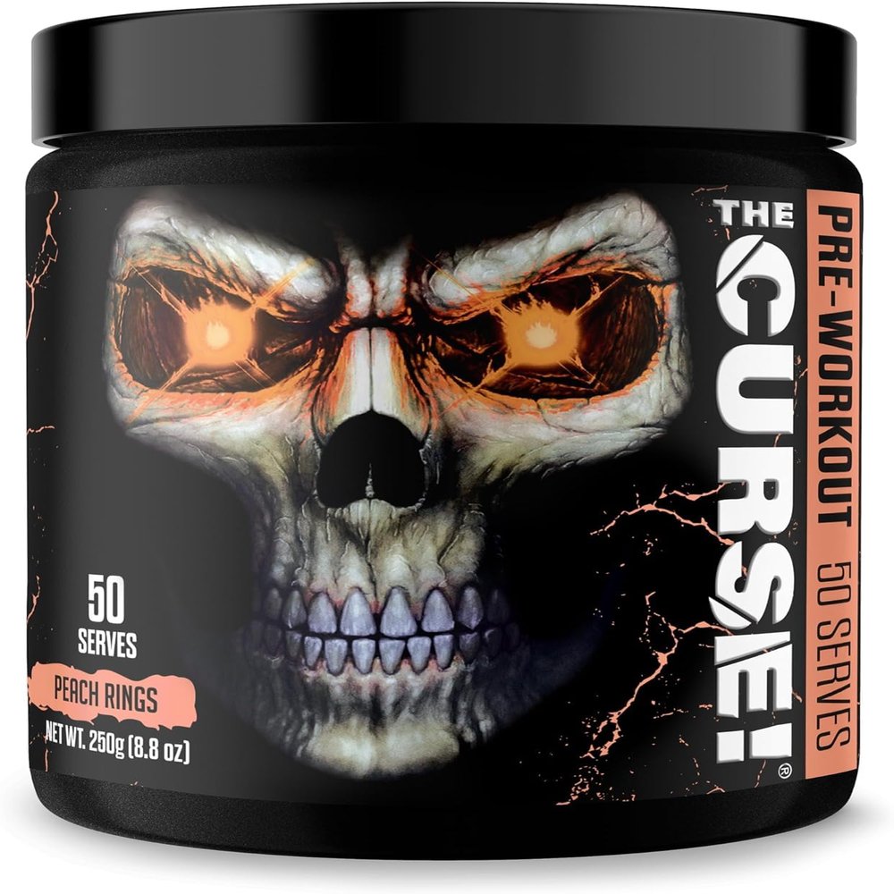 JNX The Curse! Pre Workout Powder - Orange Mango 50 Servings | Preworkout: Boost Strength, Energy + Focus for Men & Women | Caffeine, Beta-Alanine, Creatine & L-Citrulline (250 g, Peach Mango)