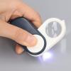 10X Pocket Magnifying Glass, Double Layer Lenses Folding Handheld Mini Magnifier Keyring with LED Light, Portable for Students, Jewelry Appraisal, Elderly Reading view 4