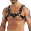 BDSM adult men's PU imitation leather chest strap, sexy punk style waist belt, adjustable buckle style clothing accessories, nightclub clothing, SM carnival party clothing accessories view 1