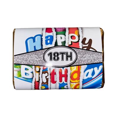 Any age Birthday Chocolate Bar- silver
