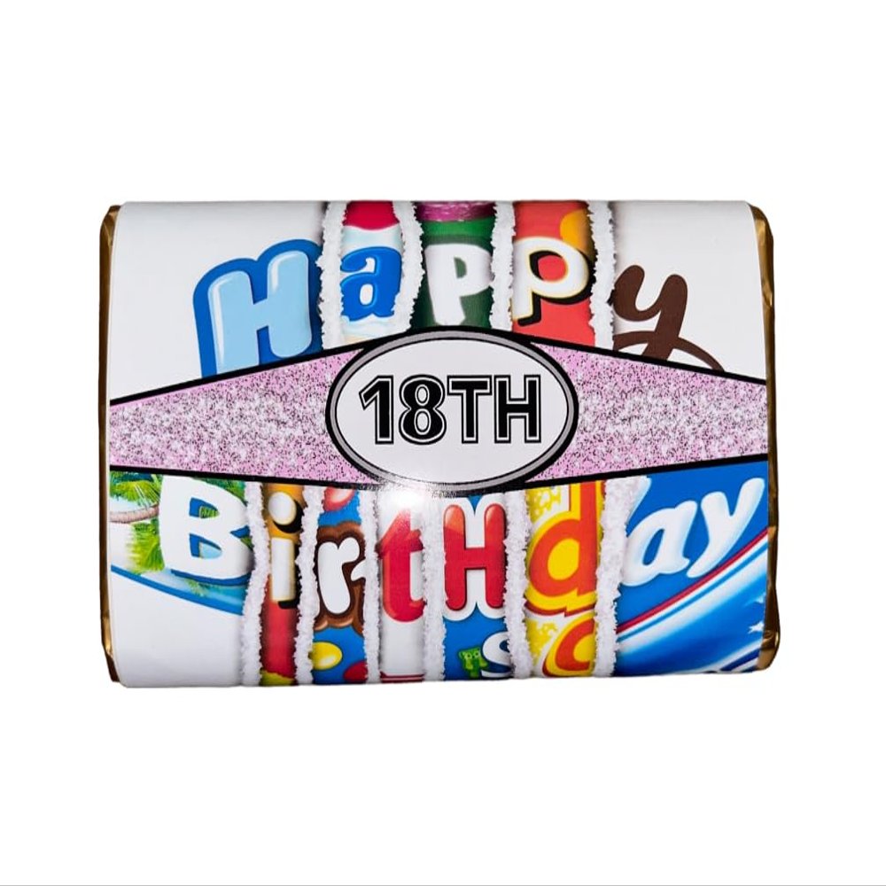 Any age Birthday Chocolate Bar- pink