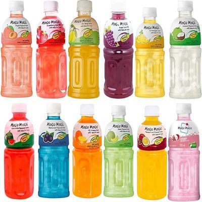 Mogu Mogu Fruity Juice Gotta Chew Refreshing Drink 320ml Assorted Random Flavours Set (6 Bottles, 6 Flavours)