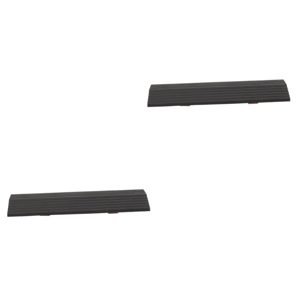 minkissy 2pcs Rubber Slope Ramp Black Door Ramp Home Accessory Indoor House for Wheelchair Anti-slip Design
