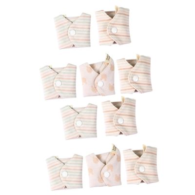 SEWOART 10pcs Cotton Pads Washable Sanitary Pads Reusable Breathable Design for Women Random Style