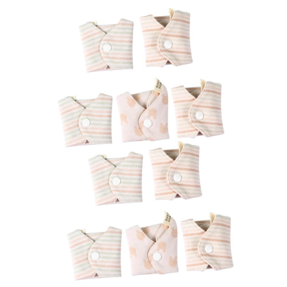 SEWOART 10pcs Cotton Pads Washable Sanitary Pads Reusable Breathable Design for Women Random Style