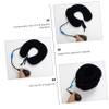 Anneome U-Shaped Inflatable Cervical Pillow Adjustable Neck Pain Relief Pillow Blow up Office Nap Portable PVC view 3