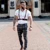 BDSMadult men's leather - durable, breathable, adjustable brown sex, equipped with ear straps and comfortable pads, suitable for various occasions, sexy punk style chest strap view 3