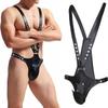 BDSM Men's Leather Body Strap Men's Punk Body Cage Pu Pants Adjustable Gothic Ball Festival Clothing Accessories Fetish Underwear Binding Toys view 1