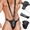BDSM Men's Leather Body Strap Men's Punk Body Cage Pu Pants Adjustable Gothic Ball Festival Clothing Accessories Fetish Underwear Binding Toys view 4