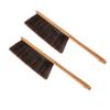SEWOART Wood Handle Bed Cleaning Brush with Soft Grey Bristles, 4-row Wood Whisk Duster for Household Dust Removal, 2pcs Set for Indoor Bed and Furniture Cleaning view 1