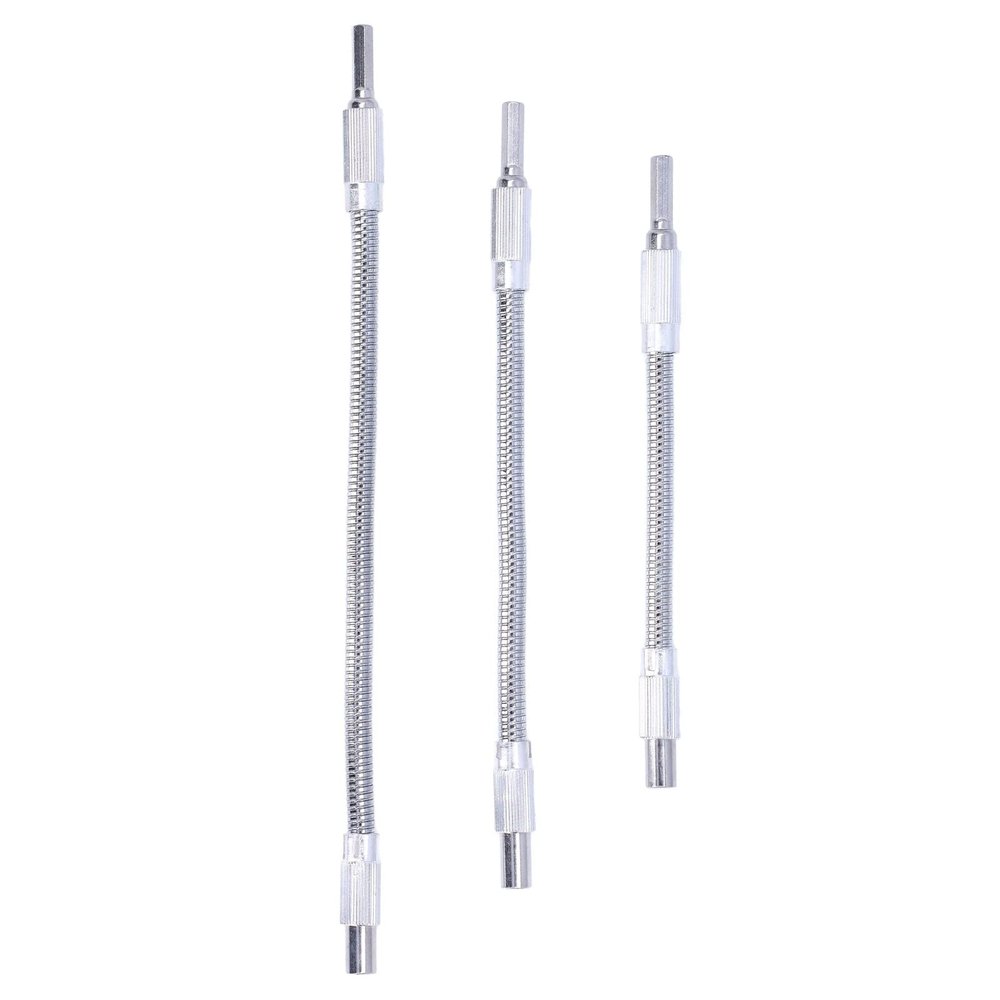 3Pcs Flexible Shaft Extension Flexible Shaft Extension, Drill Universal Drill Bit Extrender Holder 1/4in Set Kit