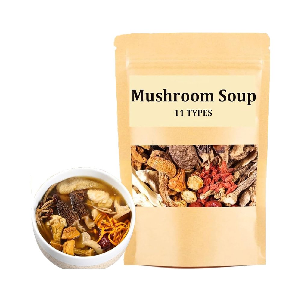 Soup Package Of 11 Types Of Mushrooms, Dry Abalone Nutritious, Mushroom Soup Bag, Mushroom Soup Packets, Nutritious Mushroom and Herb Soup Set, Everyday Nourishing Liver Herb Soup, 45g/Bag (1 Pcs)