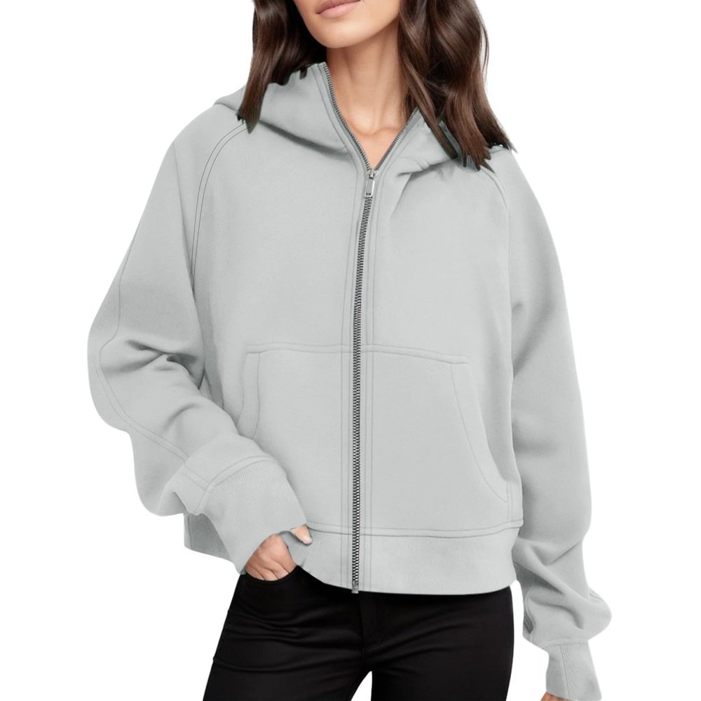WILLBEST ladies zip up hoodies long sleeve crop tops for women sweaters fleece lined jacket black long sleeve top women varsity jacket womens work formal winter autumn outwear sexy tops for uk