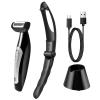 Back Shavers for Men, Body Shaver with Adjustable Extreme Reach Handle, Body Groomers Men's Electric Back Shaver with Charging Base, Wet Dry Use Back Groomer view 1