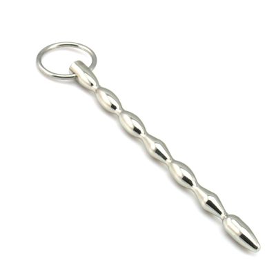 Multi-Bead Urethral Masturbation Massage Stick with Pull Ring for Men Metal Solid Urethral Plug Urethral Toy