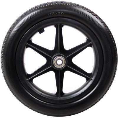 12 Inch Manual Wheelchair Rear Wheel Accessories Solid Tire Small Wheel Light Wear-Resistant and Durable(Black)