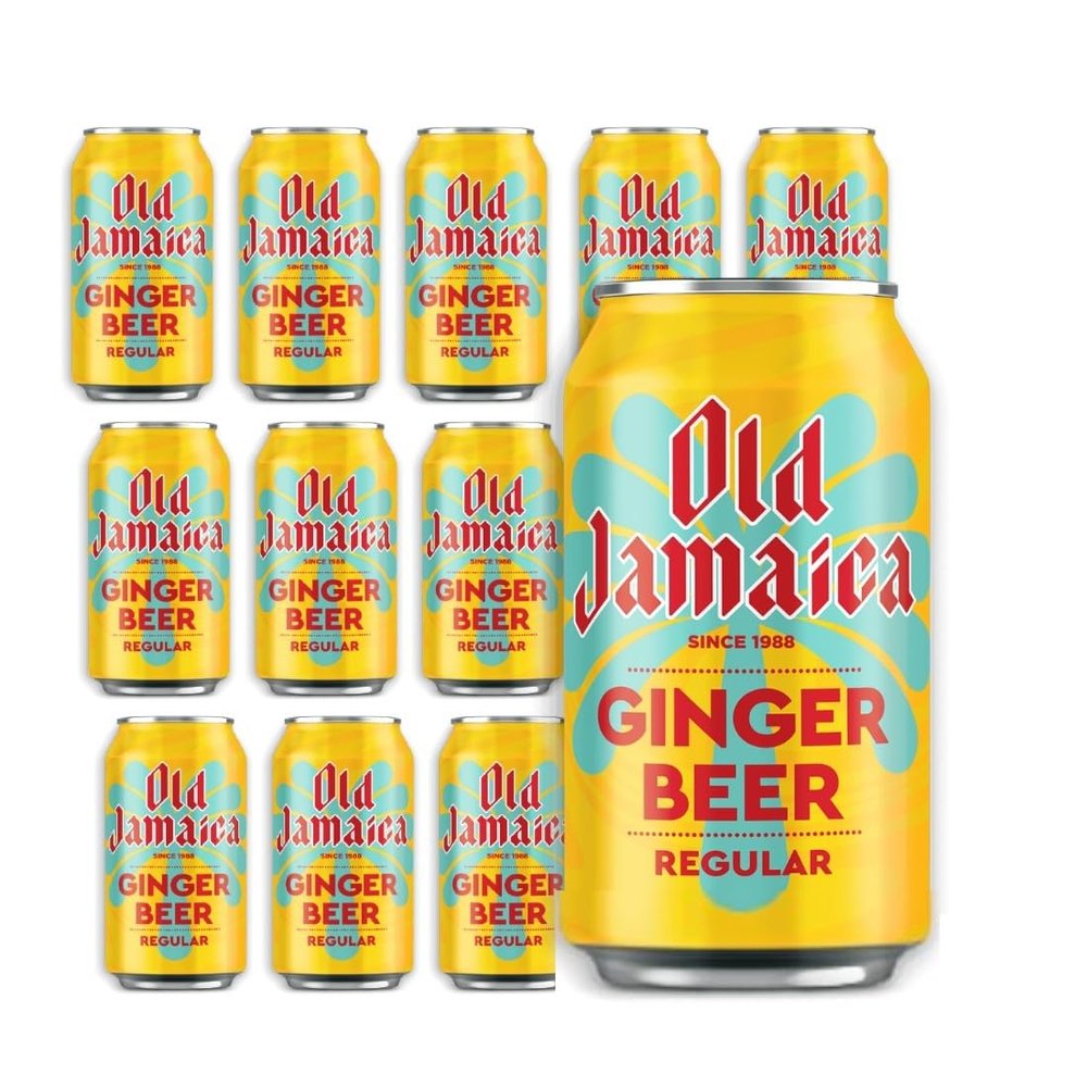 Old-Jamica Ginger Beer Soft Drinks 330 ml Made with Authentic and Natural Root Ginger Original and Best Refreshing and Crisp Tasty Classic (Pack of 12)