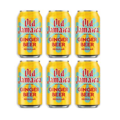 Old Jamaica Ginger Beer Soft Drinks 330 ml Made with Authentic and Natural Root Ginger Original and Best Refreshing and Crisp Tasty Classic (Pack of 6)