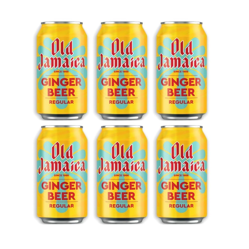 Old Jamaica Ginger Beer Soft Drinks 330 ml Made with Authentic and Natural Root Ginger Original and Best Refreshing and Crisp Tasty Classic (Pack of 6)