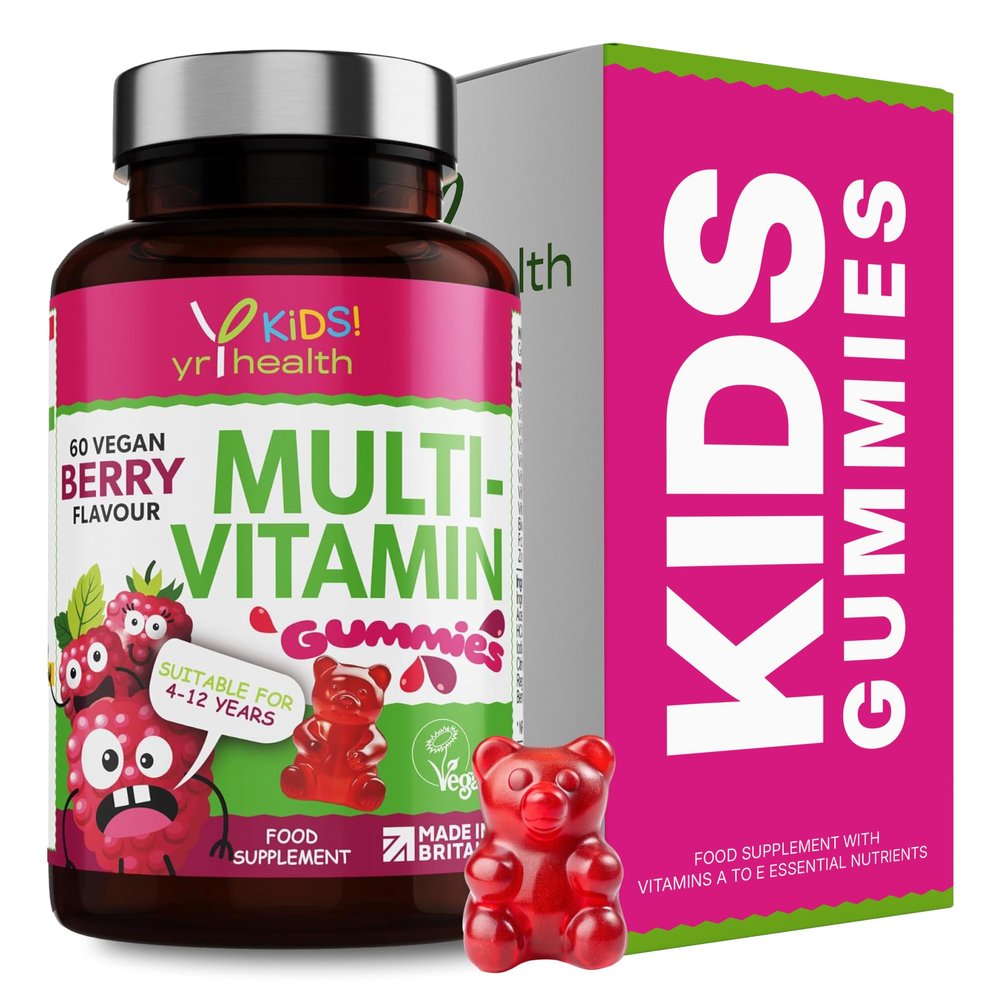 Kids Multivitamin and Mineral Gummies - 60 Vegan Berry Flavour Chewable Gummies, Kids Vitamin for 4-12 Years - 2 Months Supply - Made in The UK by YrHealth