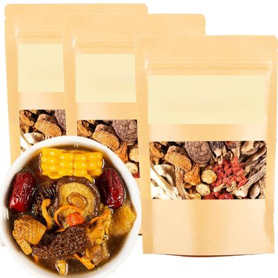 Soup Package Of 11 Types Of Mushrooms,Dry Abalone Nutritious, Mushroom Soup Bag,Mushroom Soup Packets, Mushroom And Herb Soup Set,Colorful Mushroom Soup Bag,Mushroom Soup Set (3PC, natural)