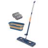 Samuliy Flat Head Mop for Floor Cleaning, Cleaner with Long Handle, Microfibre Mop with 2 Washable Microfibre Pads for Hardwood view 1