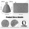 12 Pieces Sauna Accessories 6 Pieces Felt Sauna Hat 6 Pieces Banya Heat Insulation Sauna Mat Absorbent Head Protection Vaporarium Hat for Hair Men Women Bath Shower Gift, Gray view 2