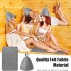 12 Pieces Sauna Accessories 6 Pieces Felt Sauna Hat 6 Pieces Banya Heat Insulation Sauna Mat Absorbent Head Protection Vaporarium Hat for Hair Men Women Bath Shower Gift, Gray view 4