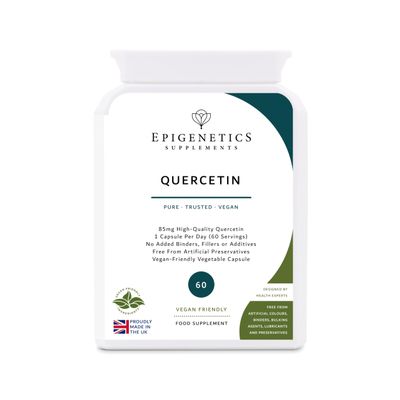 Quercetin 85mg | 60 Capsules, Vegan Friendly UK Made | 1 Capsule Daily (2 Month Supply) | Immune Health Natural | Easy Swallow, No Artificial Fillers