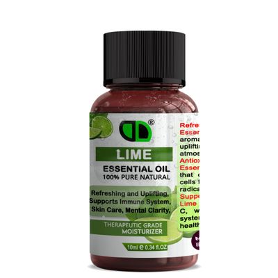 10ML Dropper | DD 100% Pure Natural Lime Essential Oil | Perfect for Aromatherapy | Great for Skin and Hair Care | Antioxidant Properties | Respiratory Support