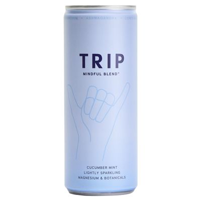 TRIP Mindful Blends - Cucumber Mint Sparkling drink with Magnesium Citrate + Ashwagandha + Lions Mane + L-theanine. Low Calorie and Vegan