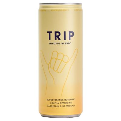TRIP Mindful Blends - Blood Orange & Rosemary Sparkling drink with Magnesium Citrate + Ashwagandha + Lions Mane + L-theanine. Low Calorie and Vegan
