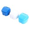 COLLBATH Denture Case with Strainer 3pcs Set, Non-Toxic Plastic Retainer and False Tooth Storage Boxes in White, Light Blue, Dark Blue for Oral Care and Travel Use view 1