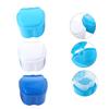 COLLBATH Denture Case with Strainer 3pcs Set, Non-Toxic Plastic Retainer and False Tooth Storage Boxes in White, Light Blue, Dark Blue for Oral Care and Travel Use view 2