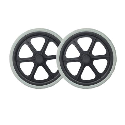 16-inch Manual Wheelchair Rear Wheel Accessories Solid Tire with Bearing Stable and Durable(Gray)