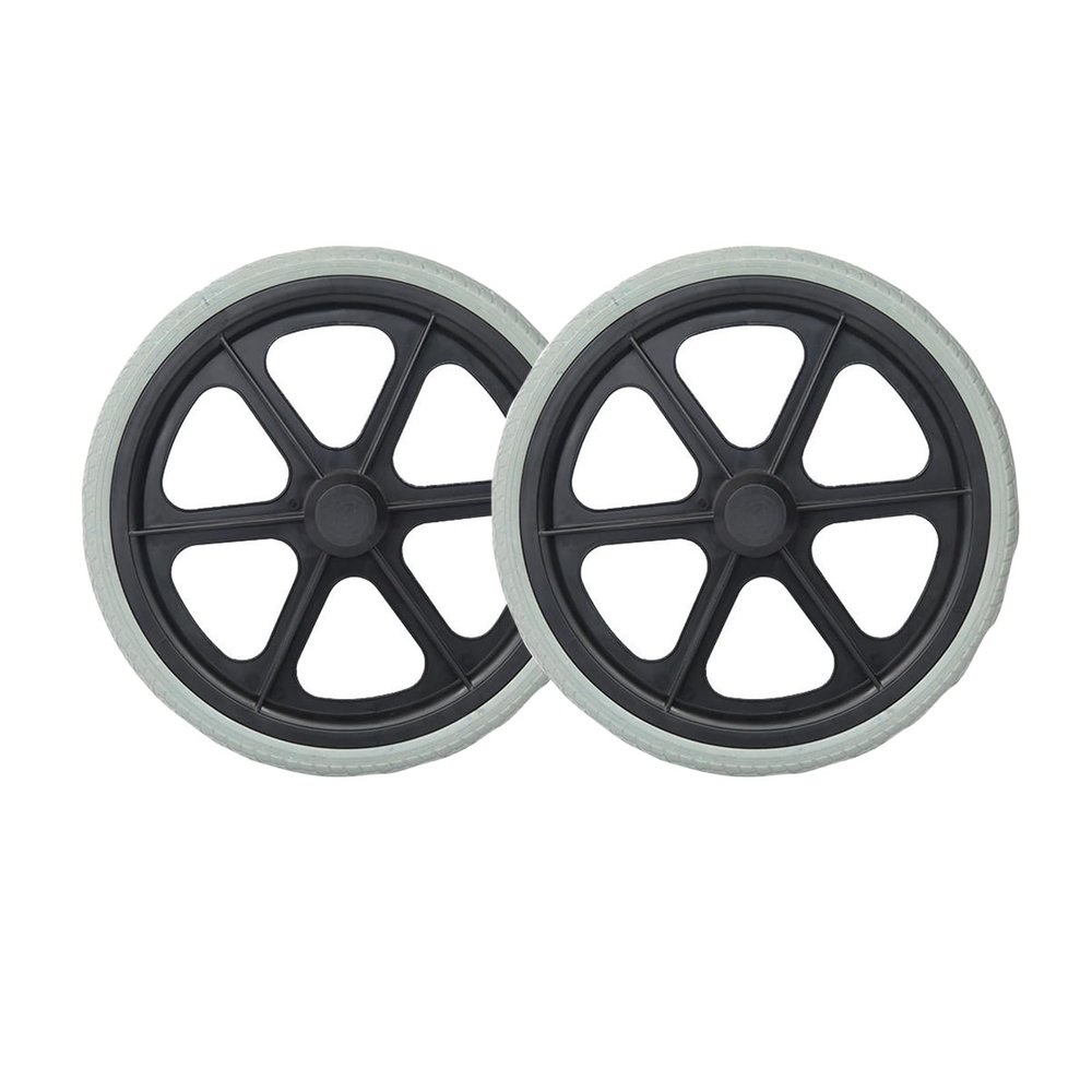 16-inch Manual Wheelchair Rear Wheel Accessories Solid Tire with Bearing Stable and Durable(Gray)