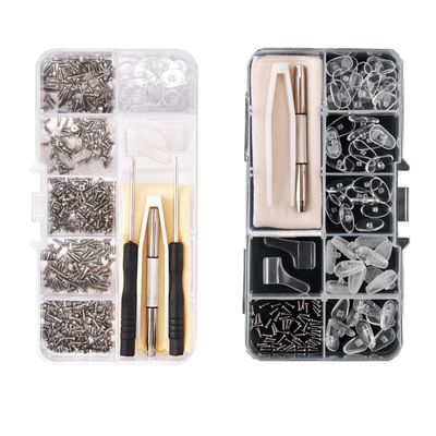 2 boxes eyeglass repair kit with screws and nose pads watches and sunglasses glass glasses screws repair kit tightening kit