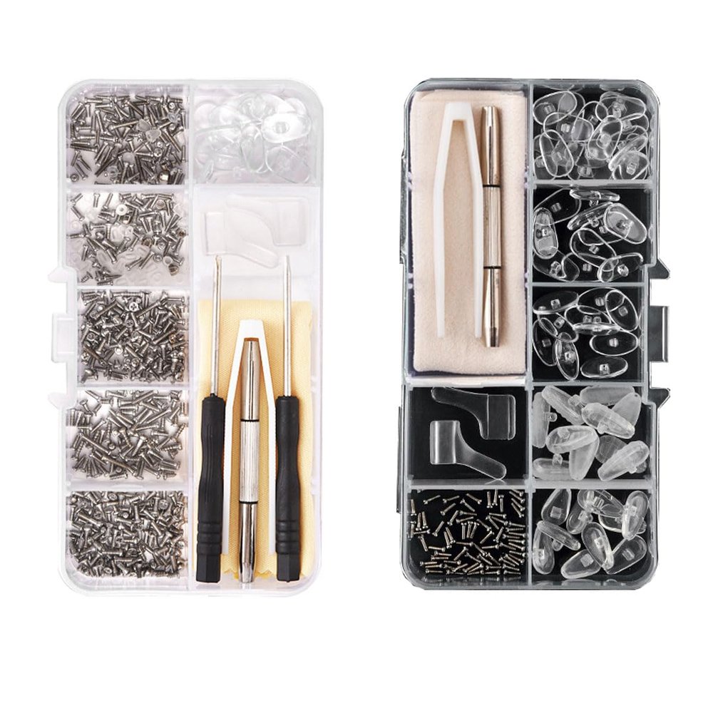 2 boxes eyeglass repair kit with screws and nose pads watches and sunglasses glass glasses screws repair kit tightening kit