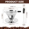 Pour Over Coffee Dripper With Cleaning Brush (1-2cup-160ml) view 3