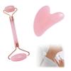 2 PCS Gua Sha Stone,Guasha Tool Face,Jade Roller Massage Skin,Face Rollers for Women,Facial Roller Relieve Firming Fine Lines,Rose Quartz Gua Sha Set Present for Beauty Enthusiasts view 1