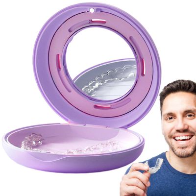 Retainer Case with Mirrors, Retainer Case, Suspender Case Night Protection Case Container Case | Aligner Case Suspender Case Retainer Container