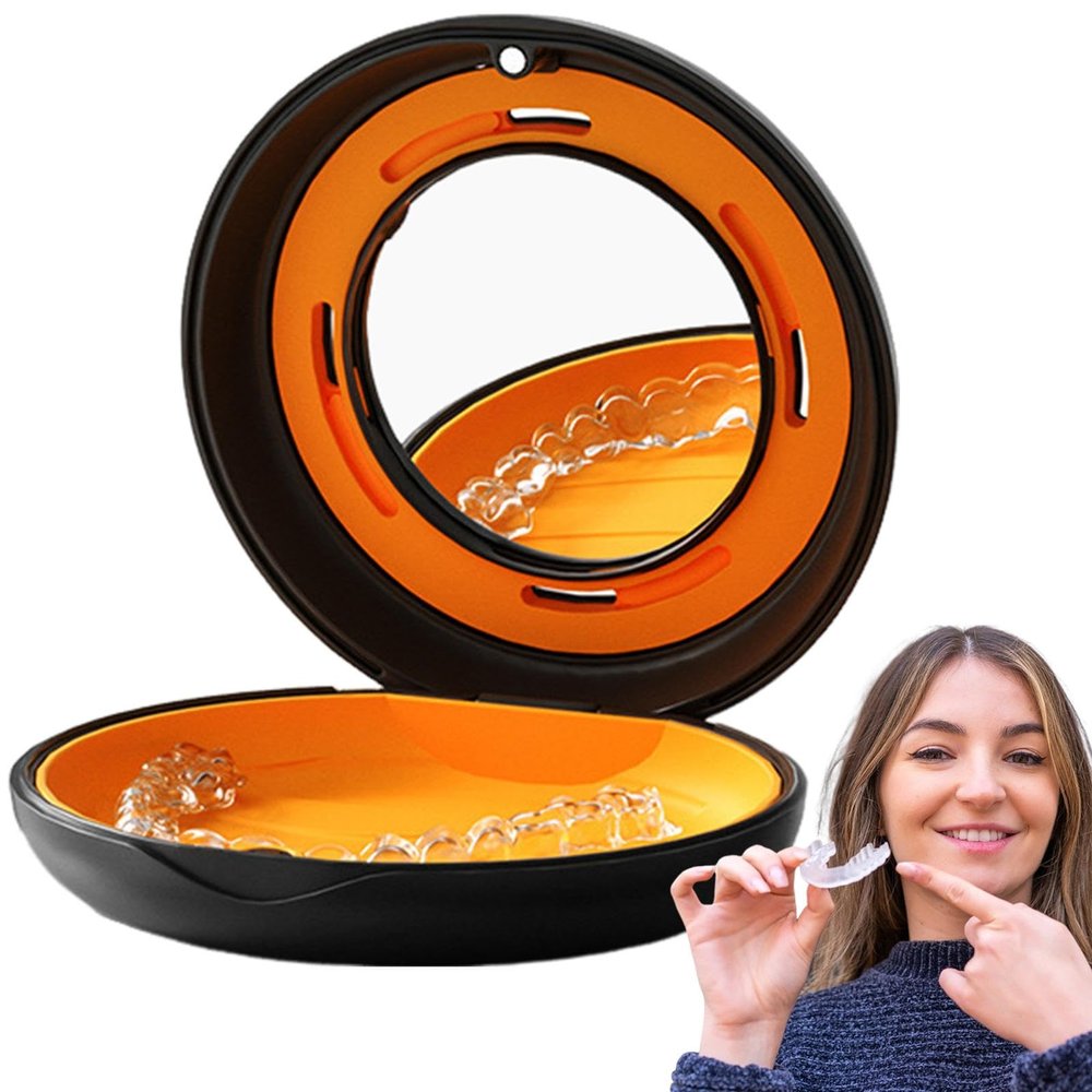 Generico Retainer Case, Retainer Box - Night Mouth Guard for Partial Dentures | Thin Container Latch Partial Container Mouth Protection Case Retainer Organizer