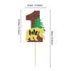 Ercadio 1 PCS Camper Themed Cupcake Toppers One Tree Bear Cake Picks Happy Camping Cake Decorations for Weekend Outdoor 1st Camper Woodland Lumberjack Theme Birthday Party Supplies view 2