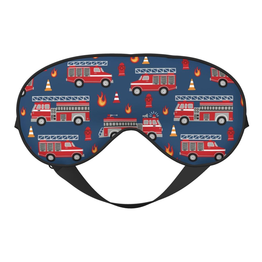 Salelf Fire Truck 1 Sleep Mask Double-Sided Eye Mask Soft Adjustable Sleeping Eye Covers for Sleeping Perfect Shading Reduce Eye Edema