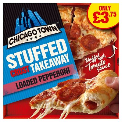 Chicago Town Takeaway Stuffed Crust Pepperoni Medium Pizza 490g (PMP) 490g  10