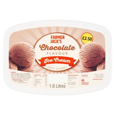 Farmer Jack's Chocolate Flavour Ice Cream 1.6 litres 1.6Ltr  6