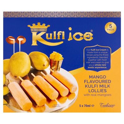 Kulfi Ice Mango Flavoured Kulfi Milk Lollies 5 x 70ml 5X70ml 1