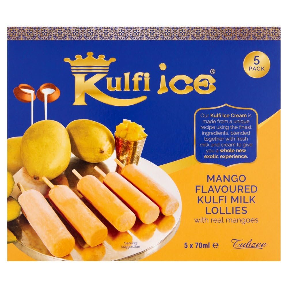 Kulfi Ice Mango Flavoured Kulfi Milk Lollies 5 x 70ml 5X70ml 1