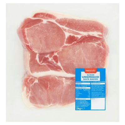 Essentially Catering Sliced Unsmoked Back Bacon 2kg 2Kg  1